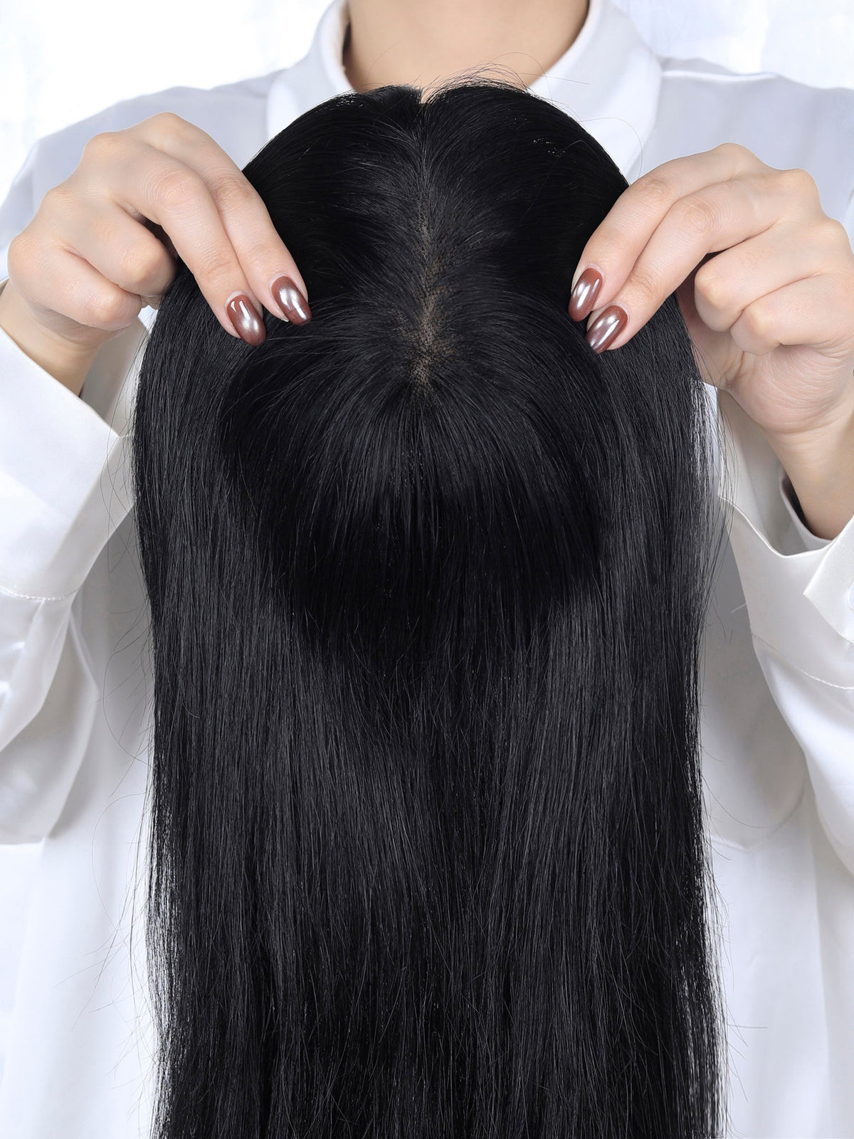 #1 Jet Black Hair Topper With Invisible Wire (65g)