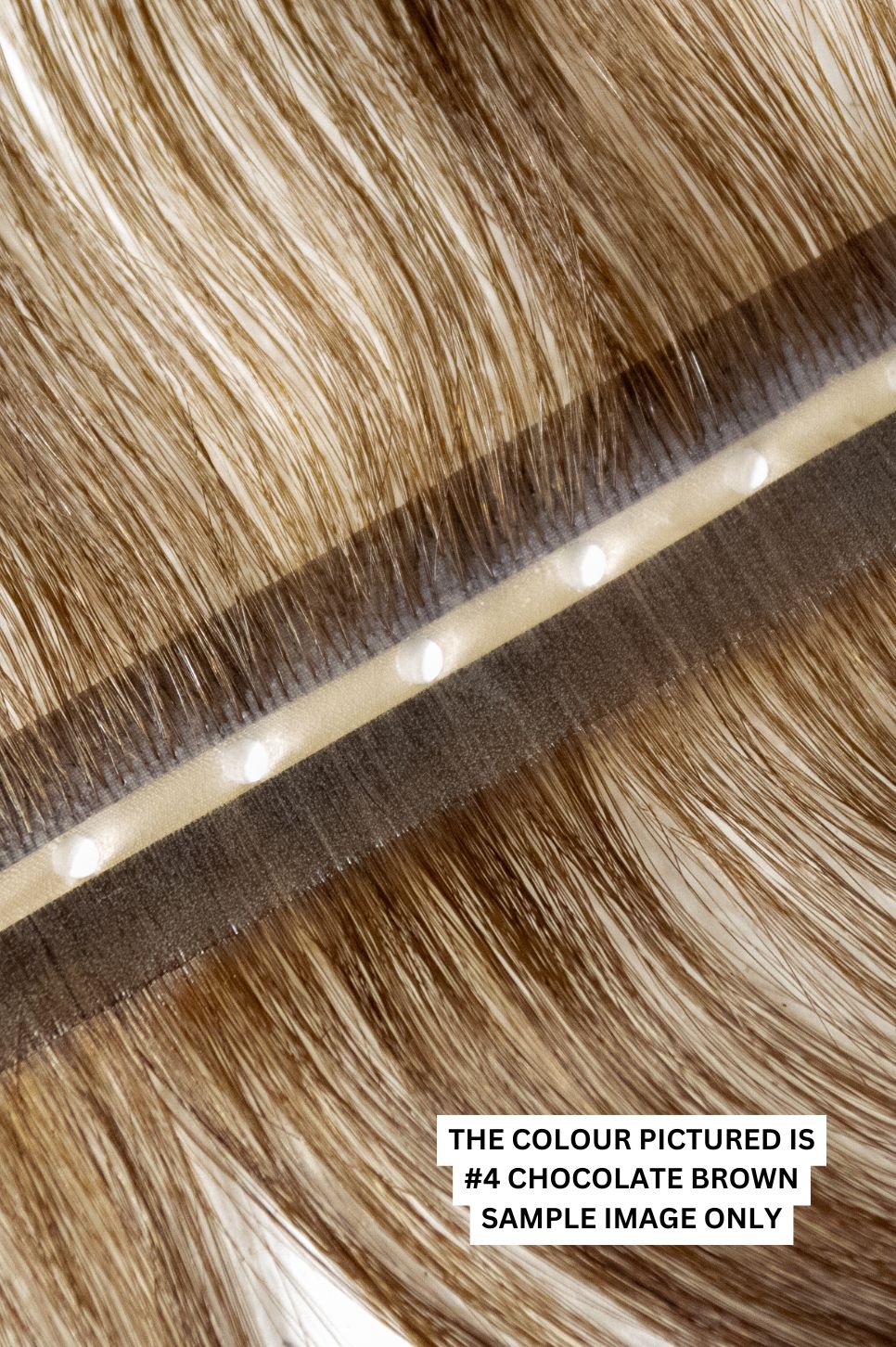 #Chestnut Brown Highlights Invisible (PU) Hole Weft Extensions