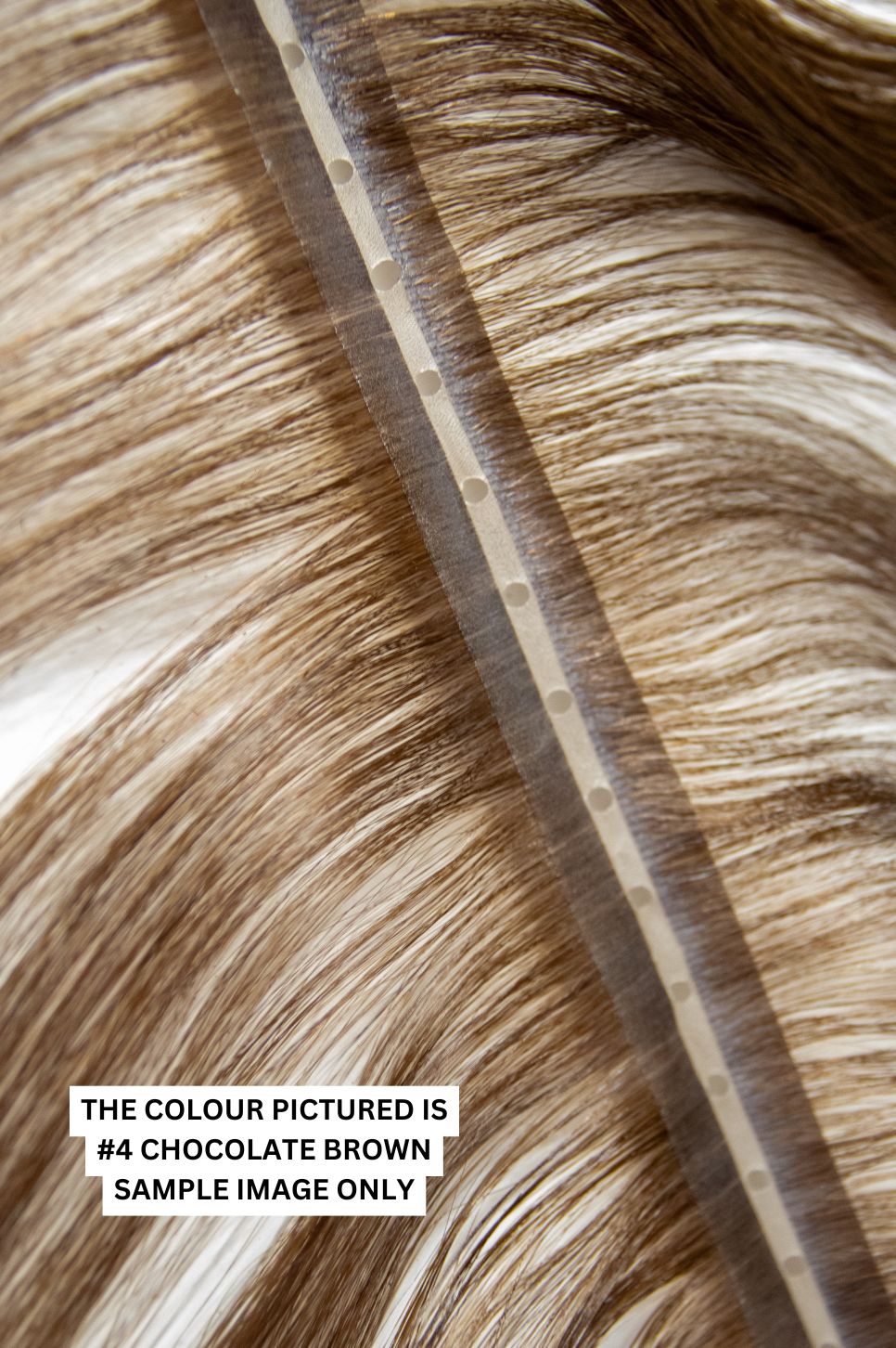 #Chestnut Brown Highlights Invisible (PU) Hole Weft Extensions