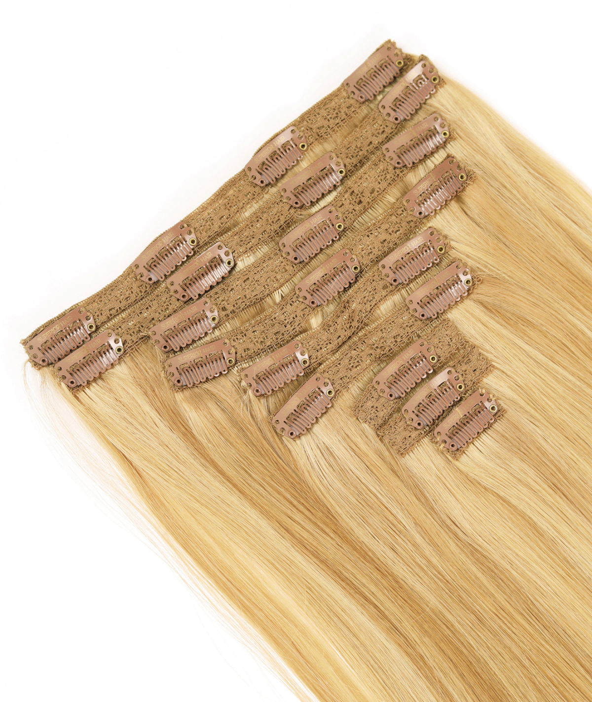 #16/22 Caramel Light Blonde Mix Classic Clip In Hair Extensions 9pcs