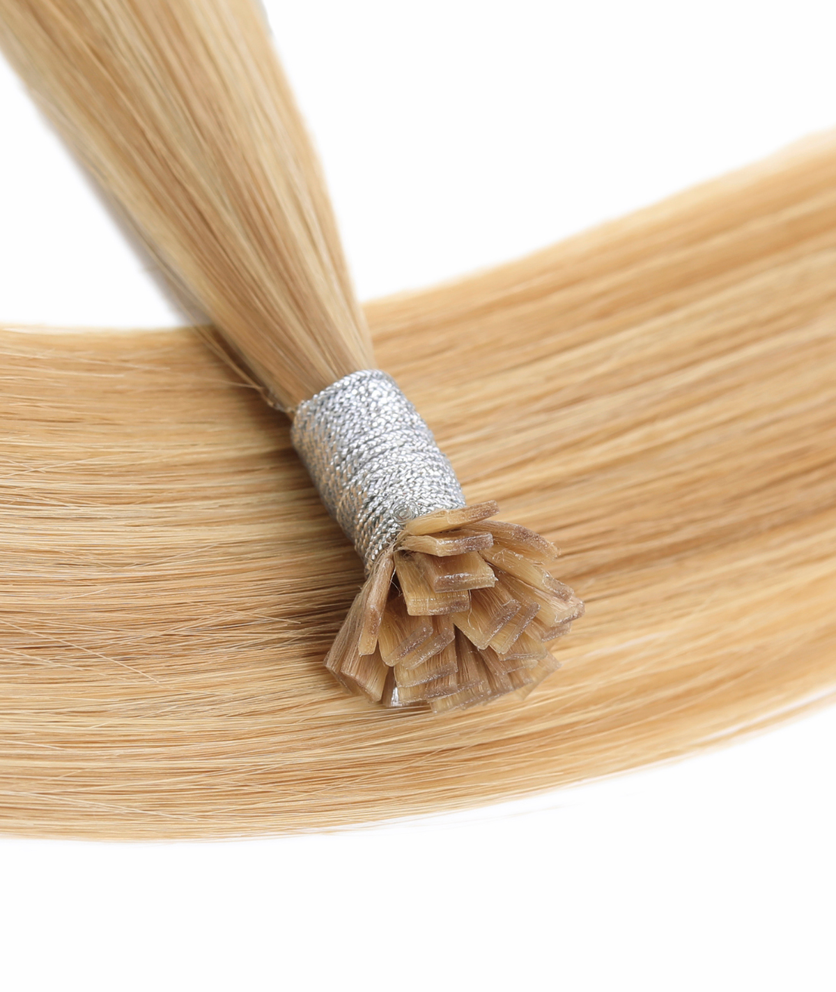 #16/22 Caramel Light Blonde Mix Flat Tip Keratin Bond Hair Extensions