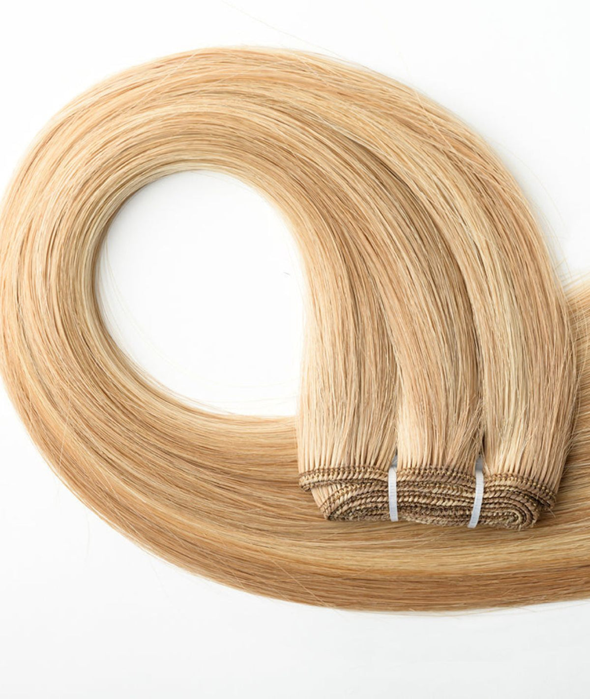 #16/22 Caramel Light Blonde Mix Traditional Weft Hair Extensions