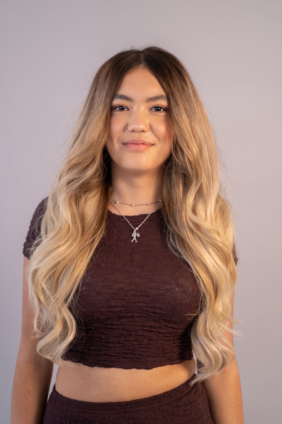 #Iced Coffee Balayage Machine Weft Extensions