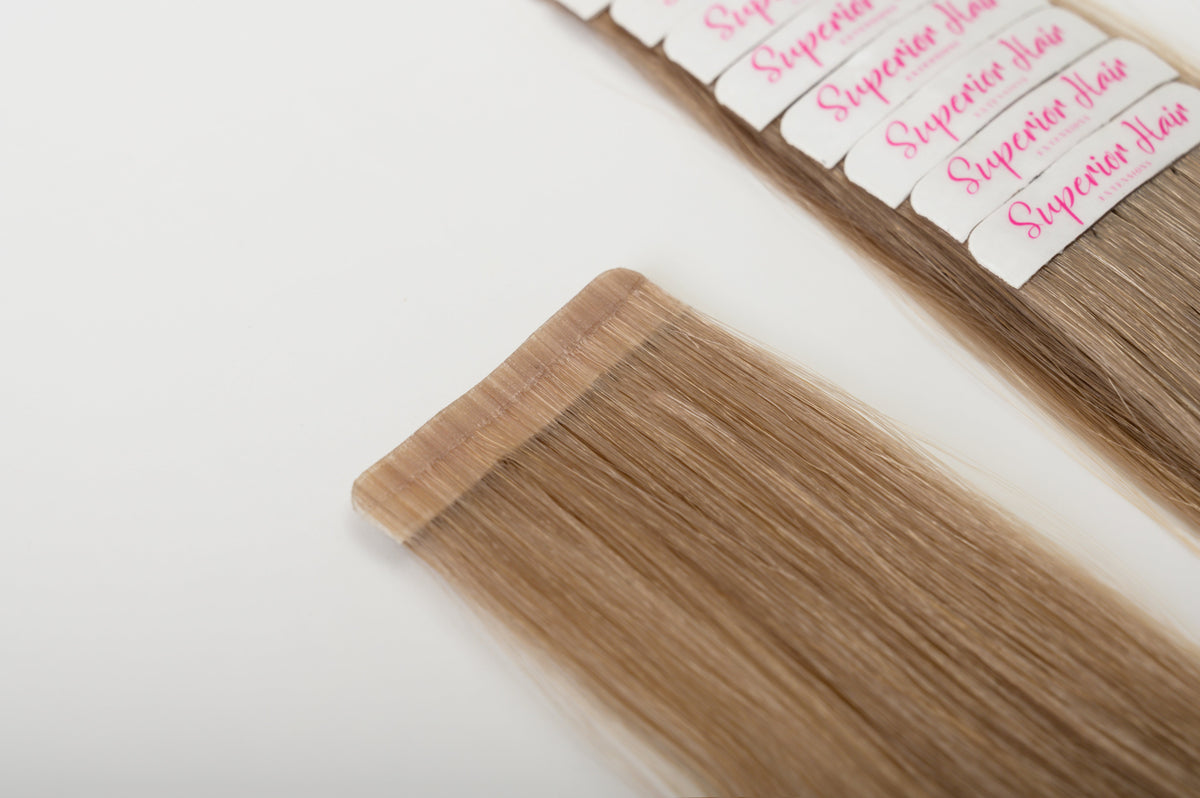 #16 Caramel Dark Blonde Ultra Seamless Tape In Extensions