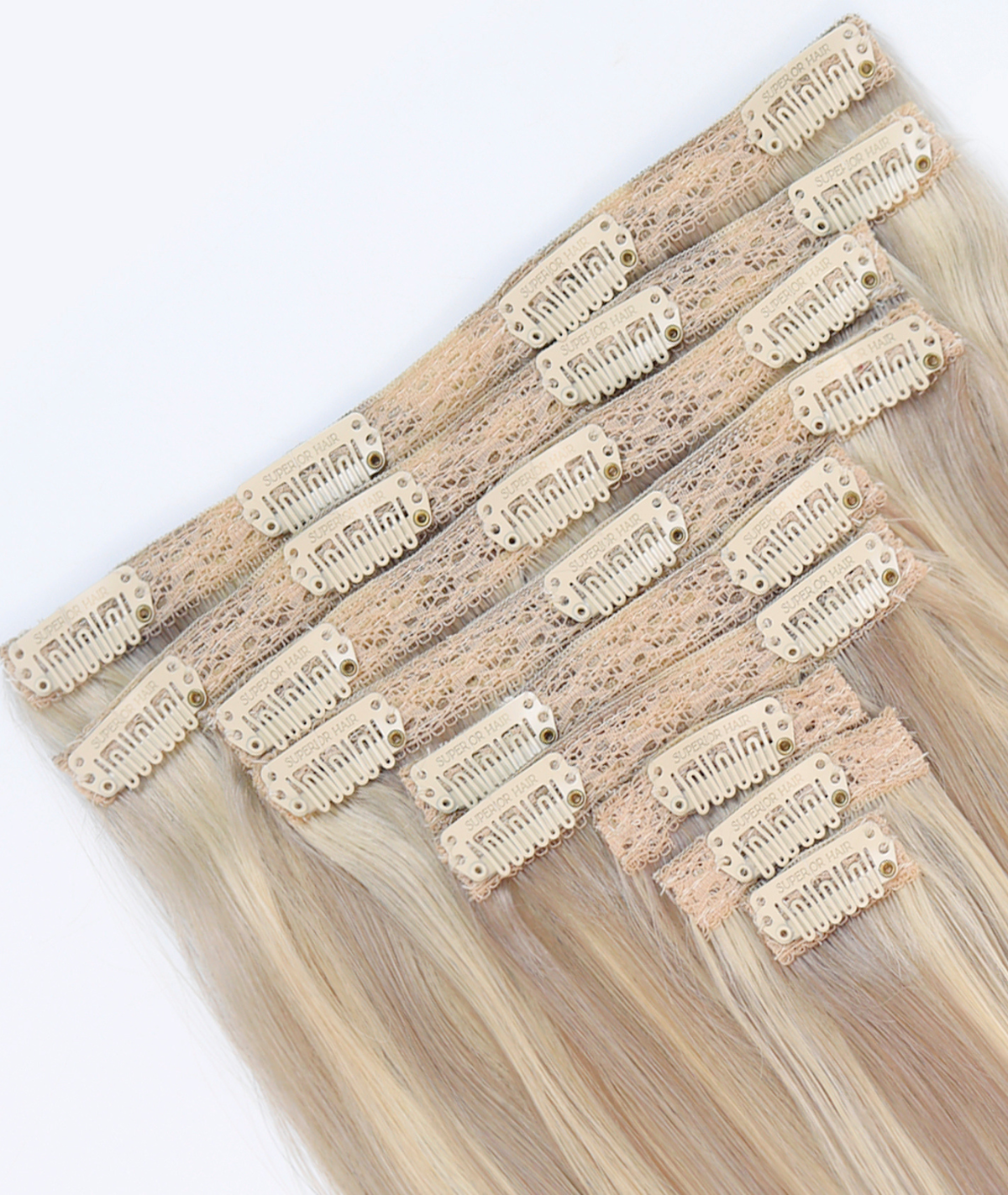 #18/613 Ash Blonde Highlights Classic Clip In Hair Extensions 9pcs
