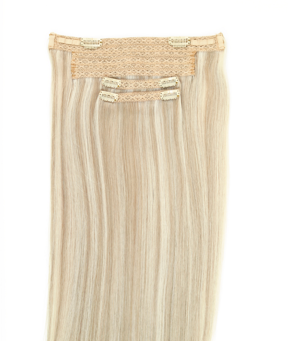 #18/60 Pearl Ash Blonde Highlights Classic Halo Hair Extensions