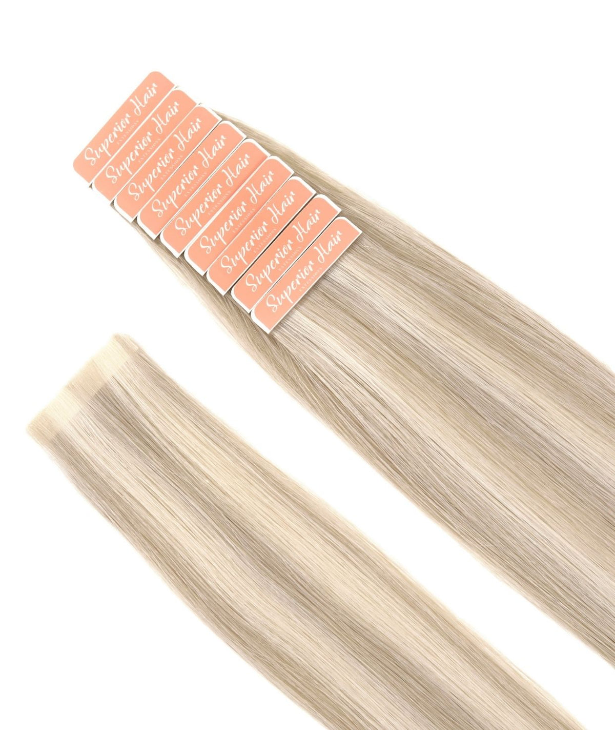 #18/60 Pearl Ash Blonde HL Invisi Tape Hair Extensions