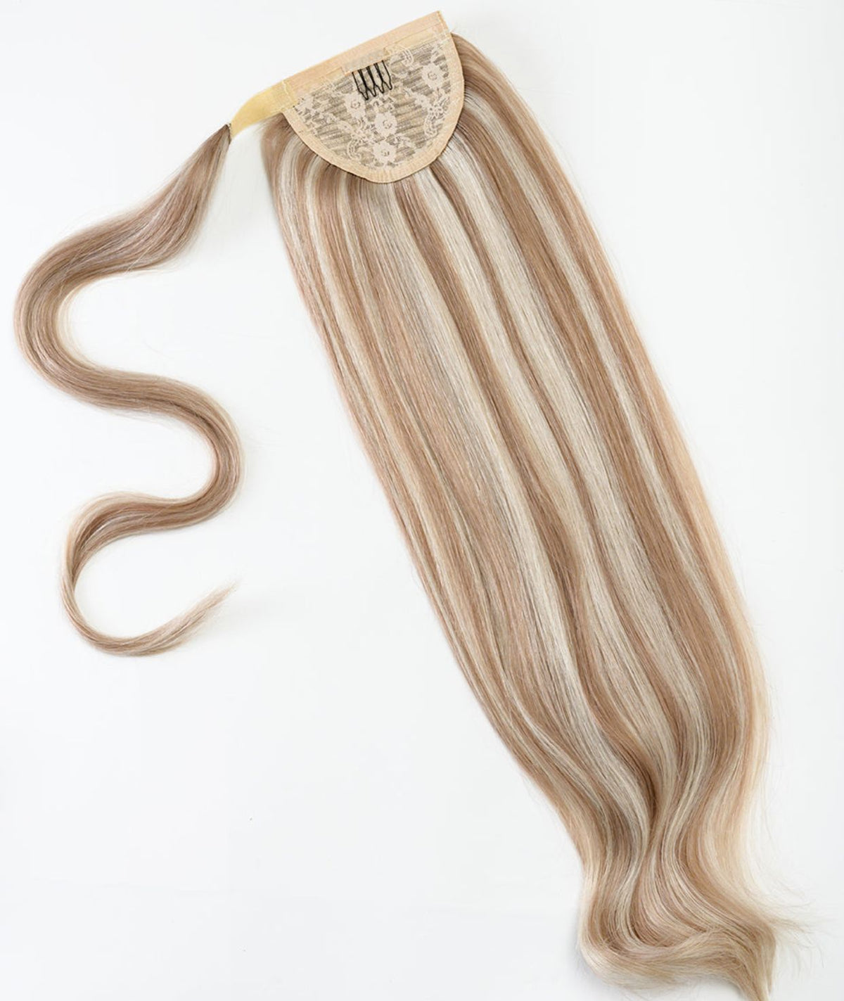 #18/60 Pearl Ash Blonde Highlights Ponytail Hair Extensions