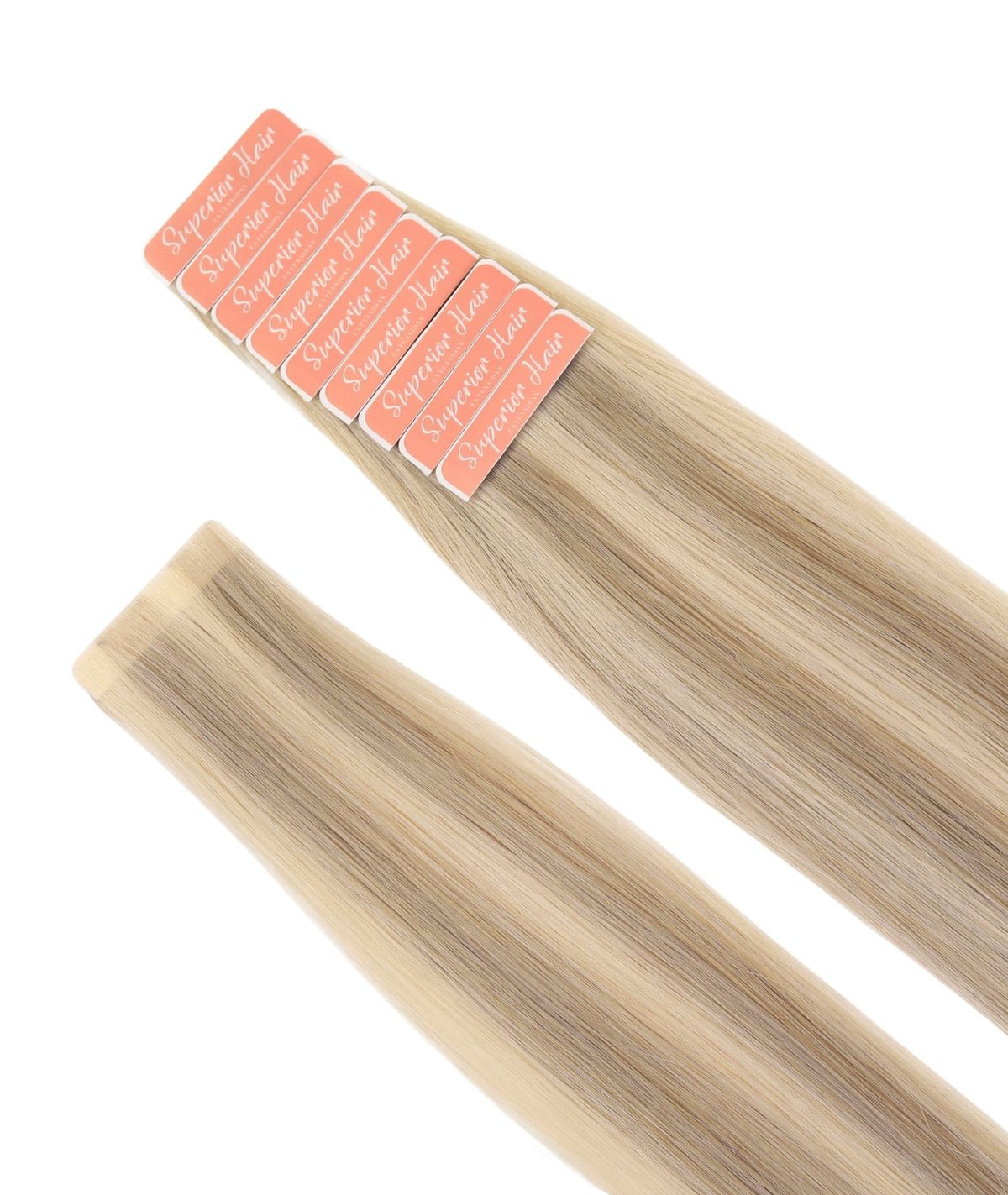 #18/613 Ash Blonde Highlights Invisi Tape Hair Extensions