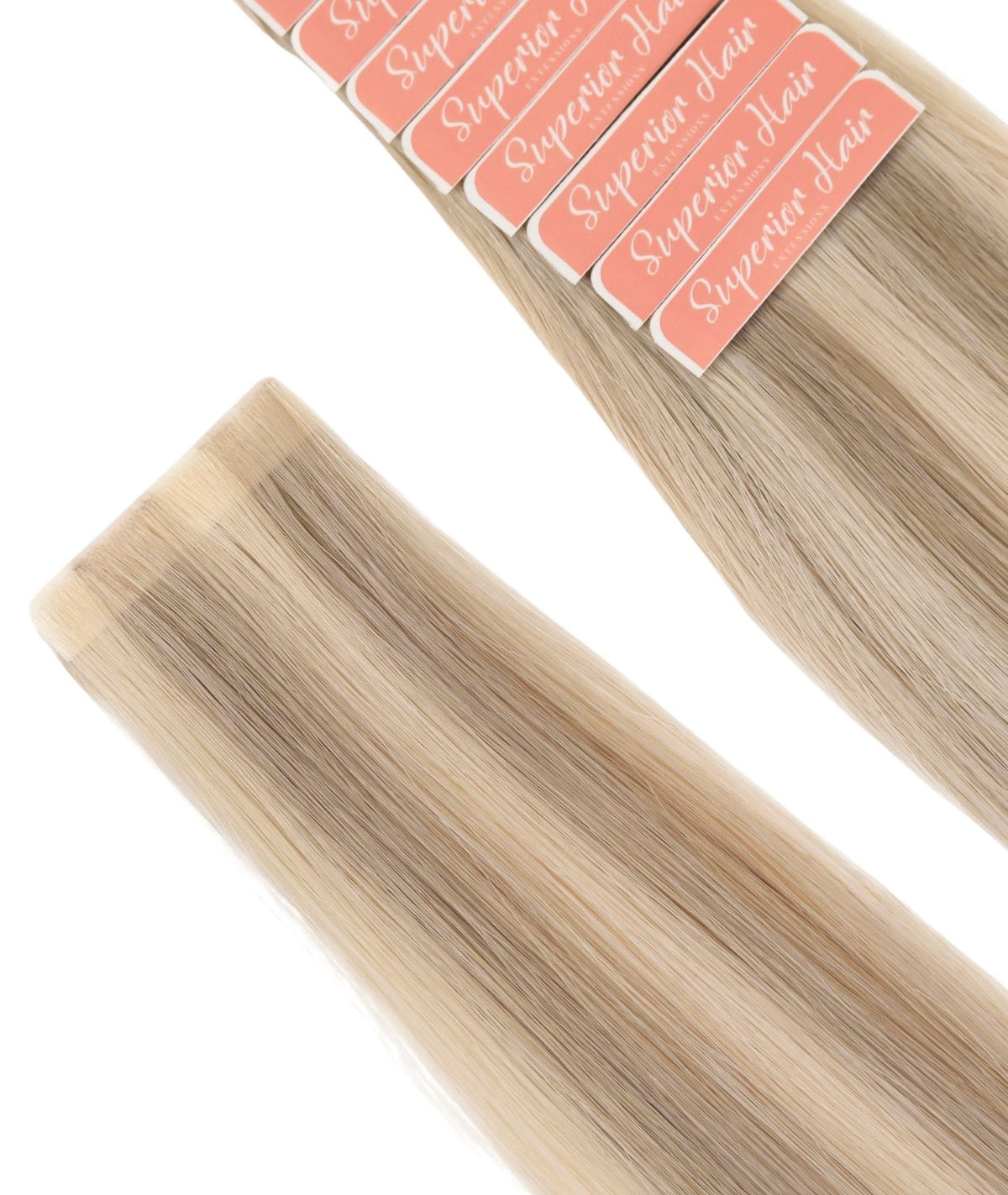 #18/613 Ash Blonde Highlights Invisi Tape Hair Extensions