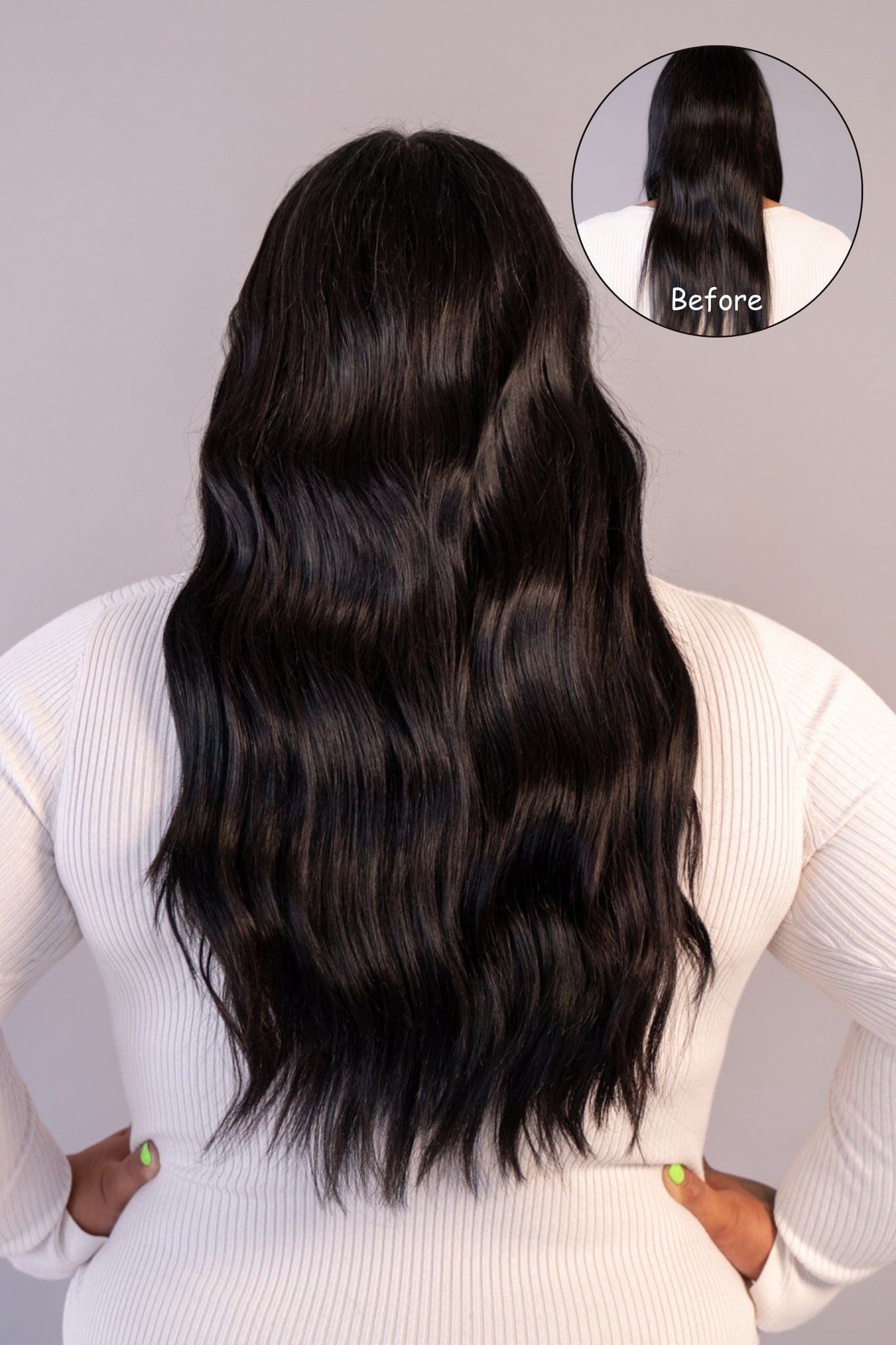 #1B Off-Black Injection Tape Weft Extensions