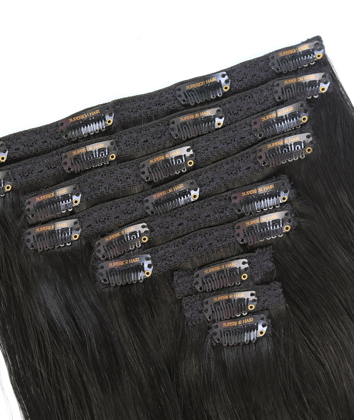 #1 Jet Black Classic Clip In Hair Extensions 9pcs
