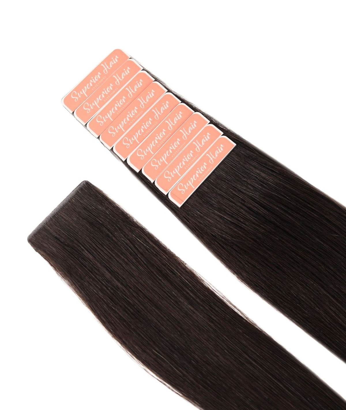 #1BL Darkest Brown Invisi Tape Hair Extensions