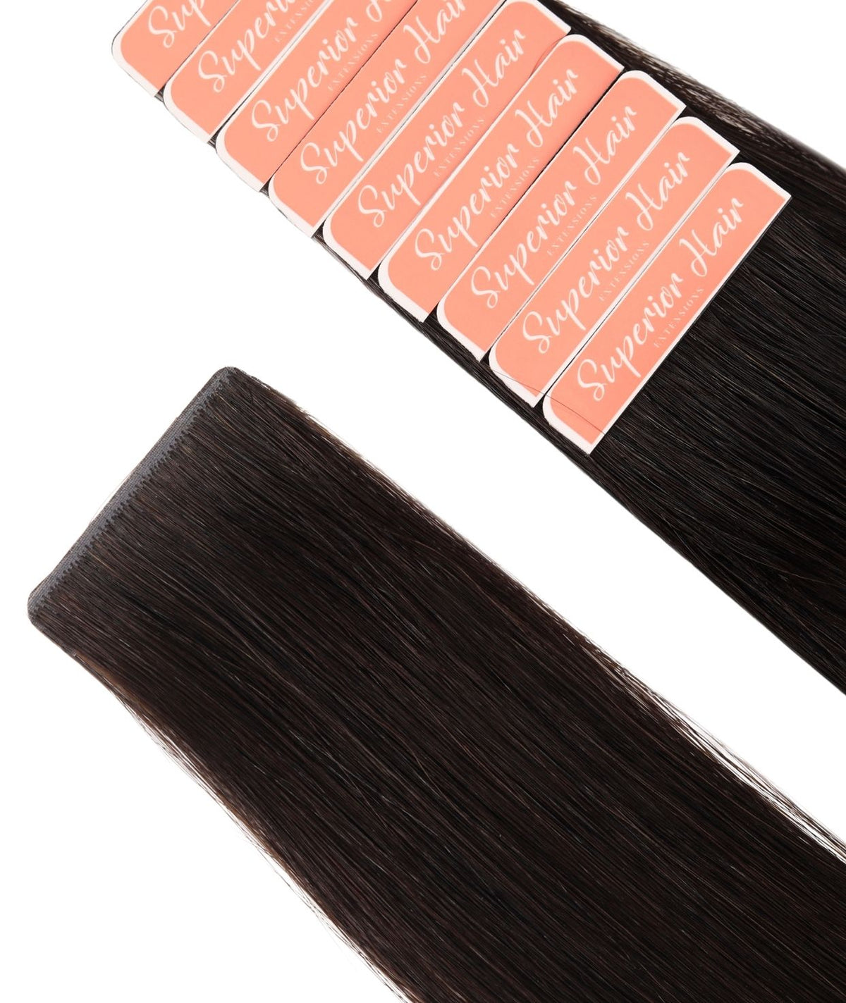 #1BL Darkest Brown Invisi Tape Hair Extensions