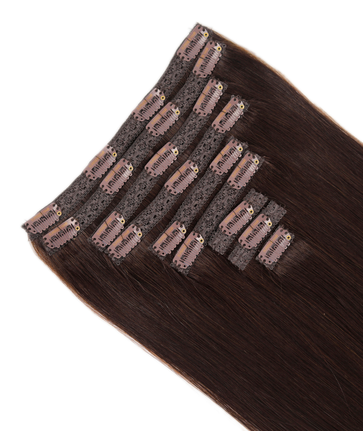 #2 Dark Brown Classic Clip In Hair Extensions 9pcs