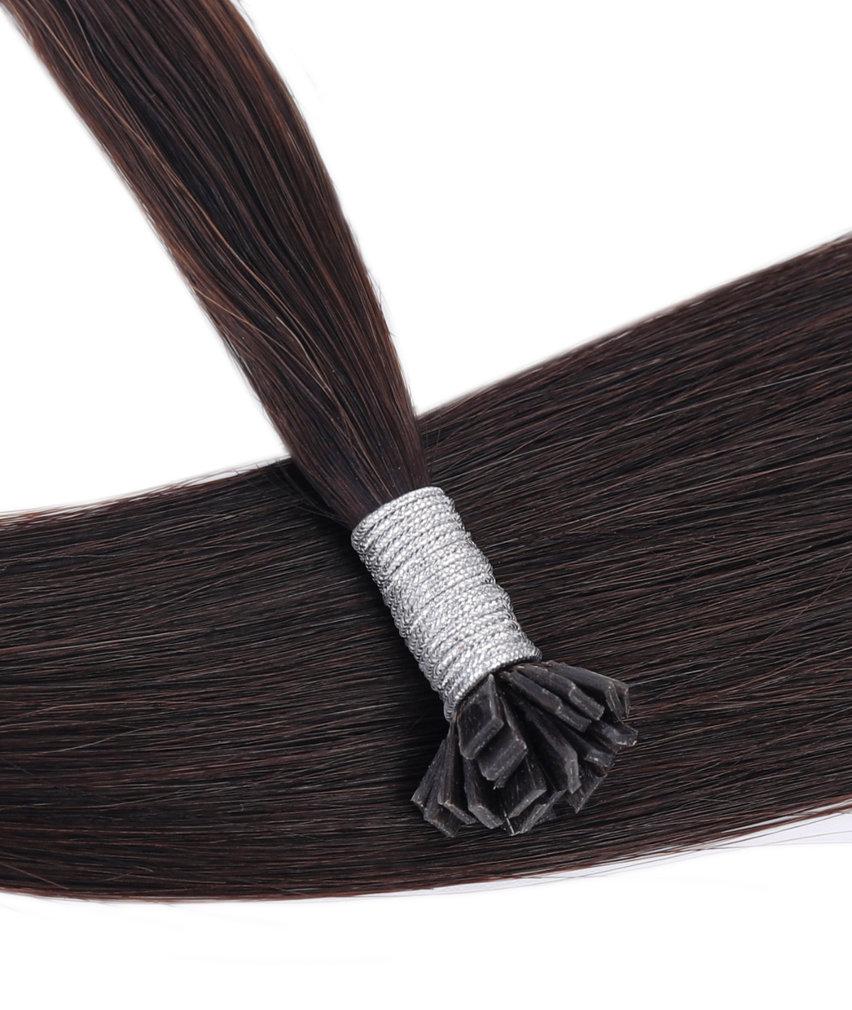 #2 Dark Brown Flat Tip Keratin Bond Hair Extensions