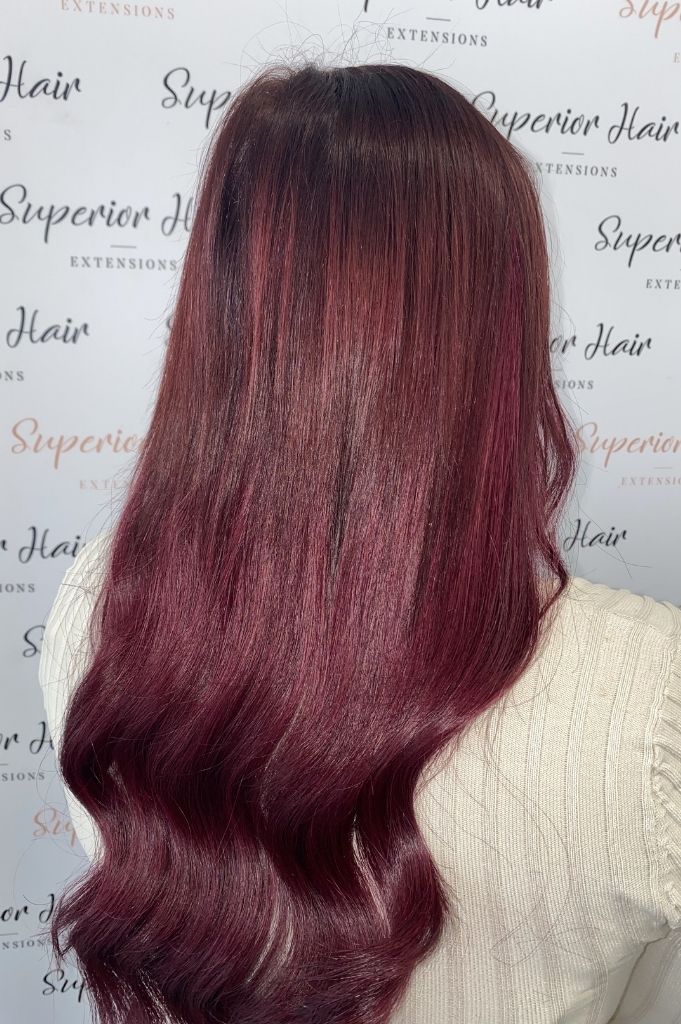 #Burgundy Pre Bonded U Tip Extensions