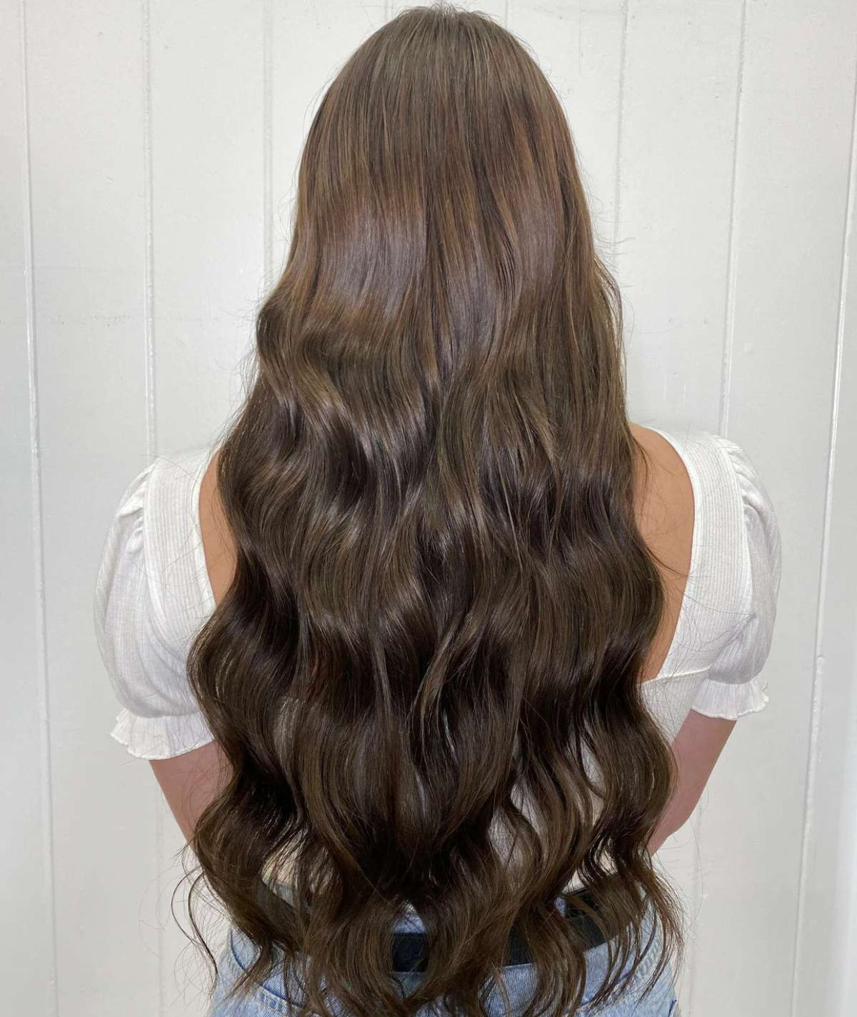 #4A Medium Ash Brown Ultra Seamless Tape In Hair Extensions