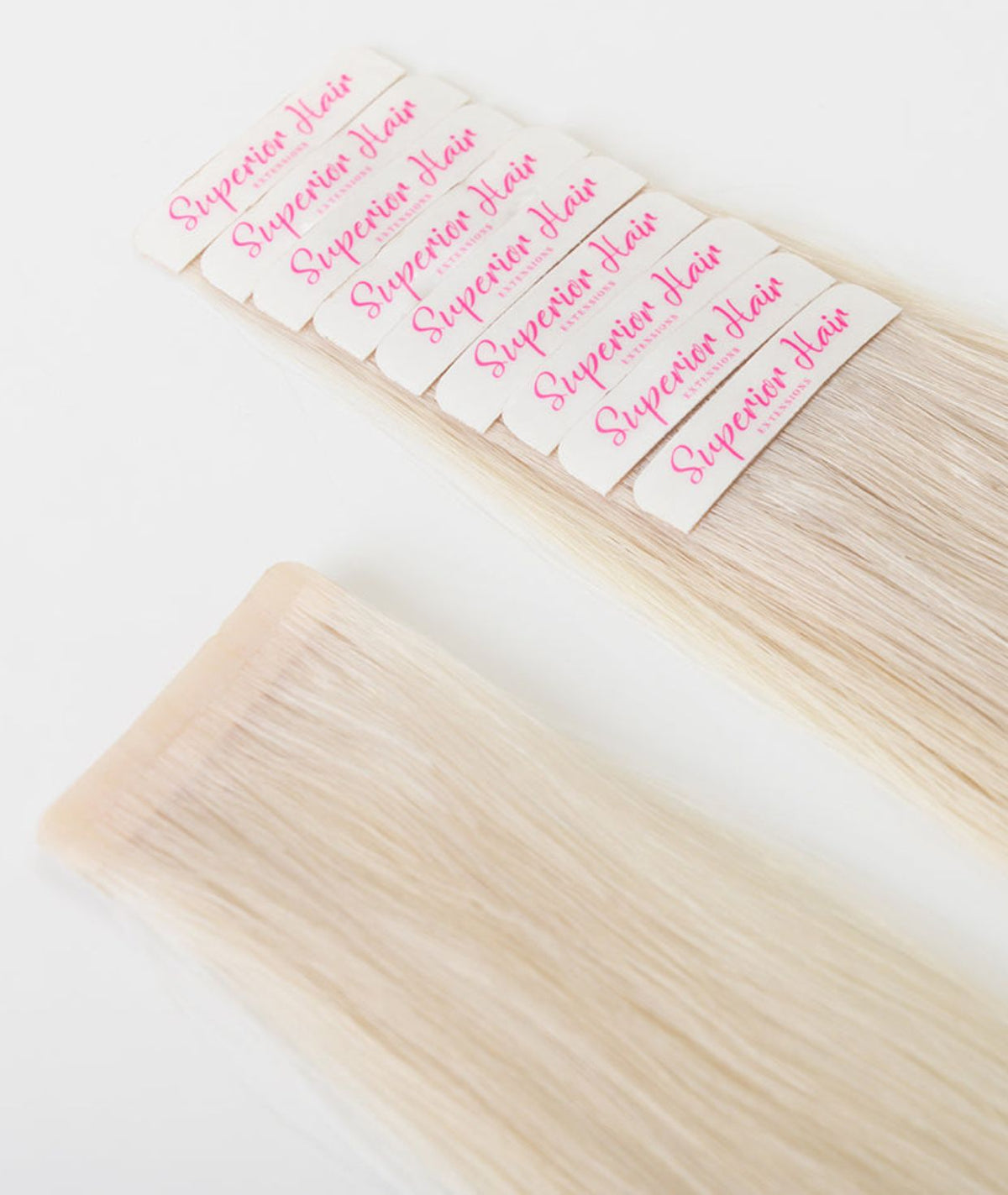 #60 Whitest Ash Blonde Ultra Seamless Tape In Hair Extensions
