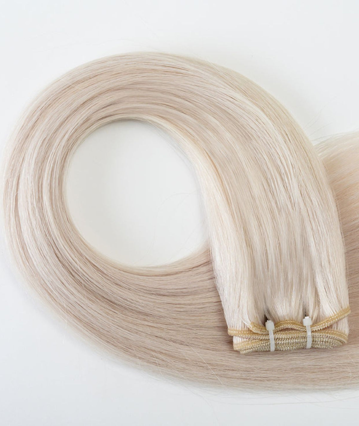 #60 Whitest Ash Blonde Traditional Weft Hair Extensions
