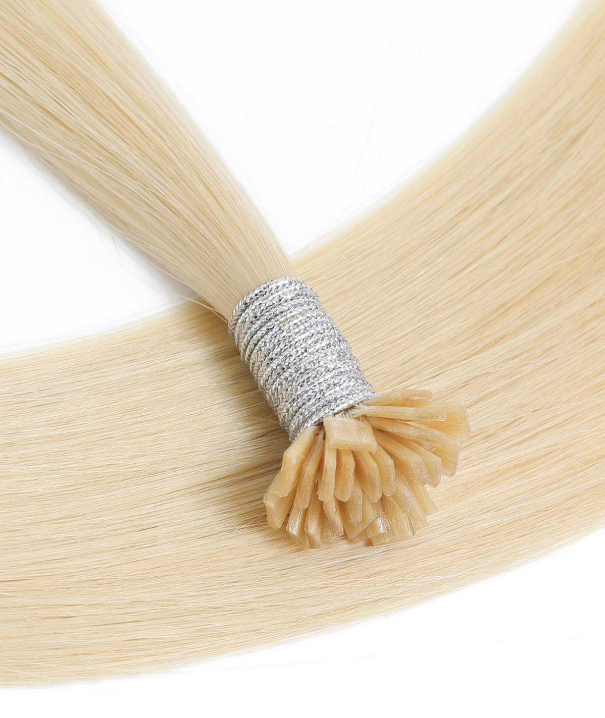 #613 Platinum Blonde Flat Tip Keratin Bond Hair Extensions