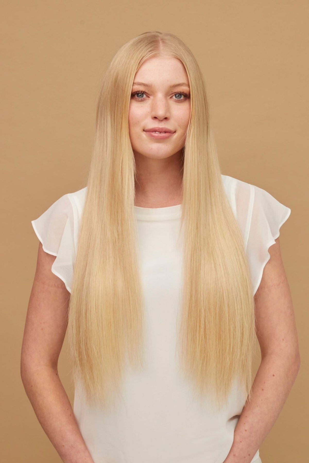 #613 Platinum Blonde Injection Tape Weft Extensions