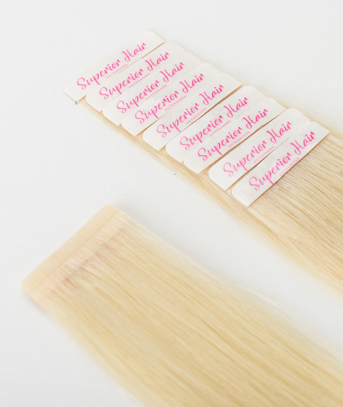 #613 Platinum Blonde Ultra Seamless Tape In Hair Extensions