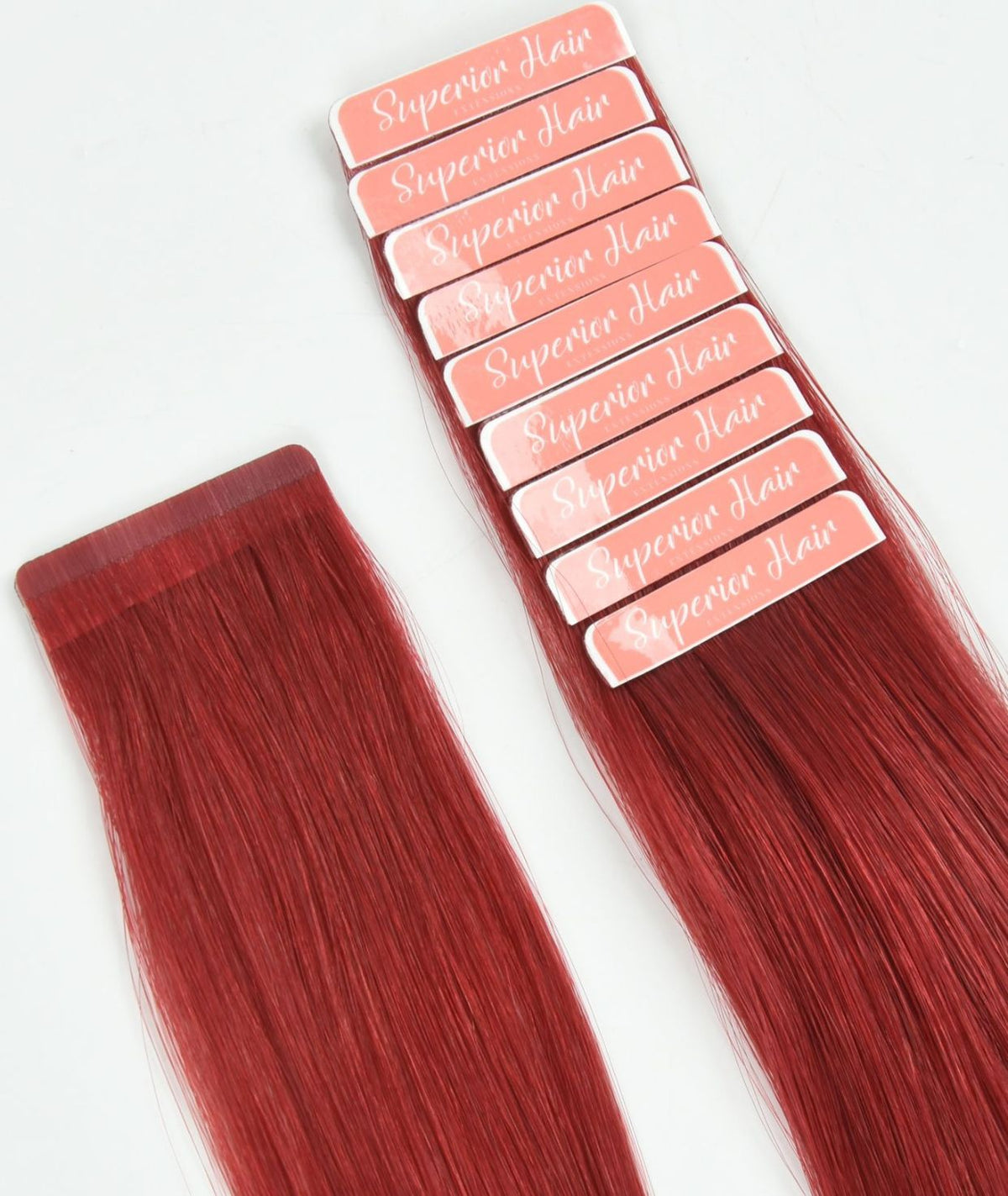 #6R Red Ultra Seamless Tape In Hair Extensions