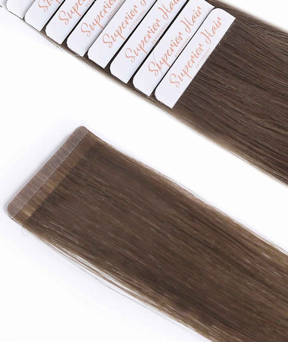 #8 Natural Light Brown Ultra Seamless Tape In Hair Extensions