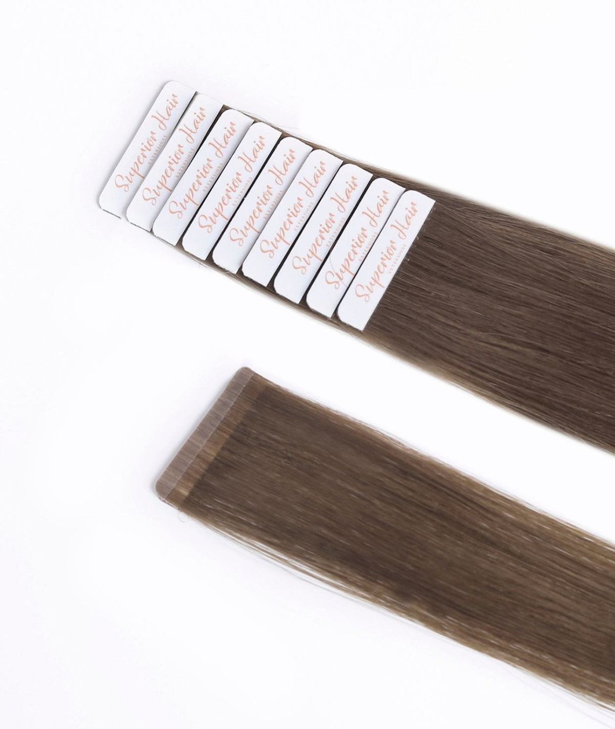 #8 Natural Light Brown Ultra Seamless Tape In Hair Extensions