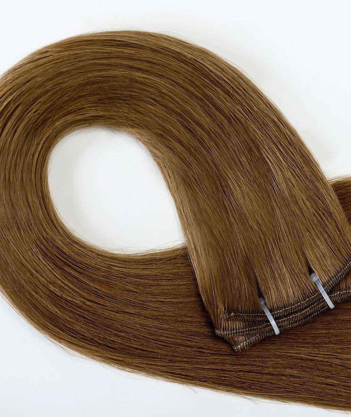 #8 Natural Light Brown Traditional Weft Hair Extensions