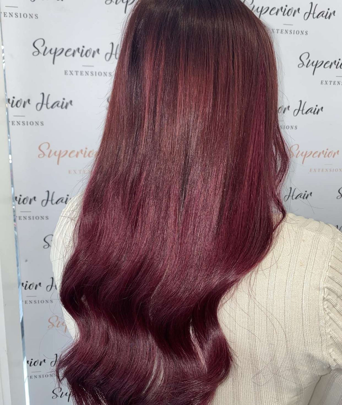 #Burgundy Ultra Seamless Tape In Hair Extensions