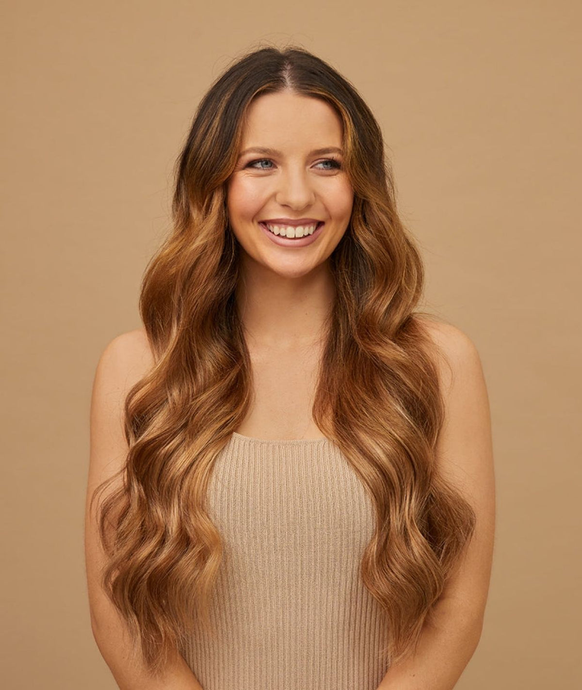 #Chestnut Brown Highlights Ponytail Hair Extensions