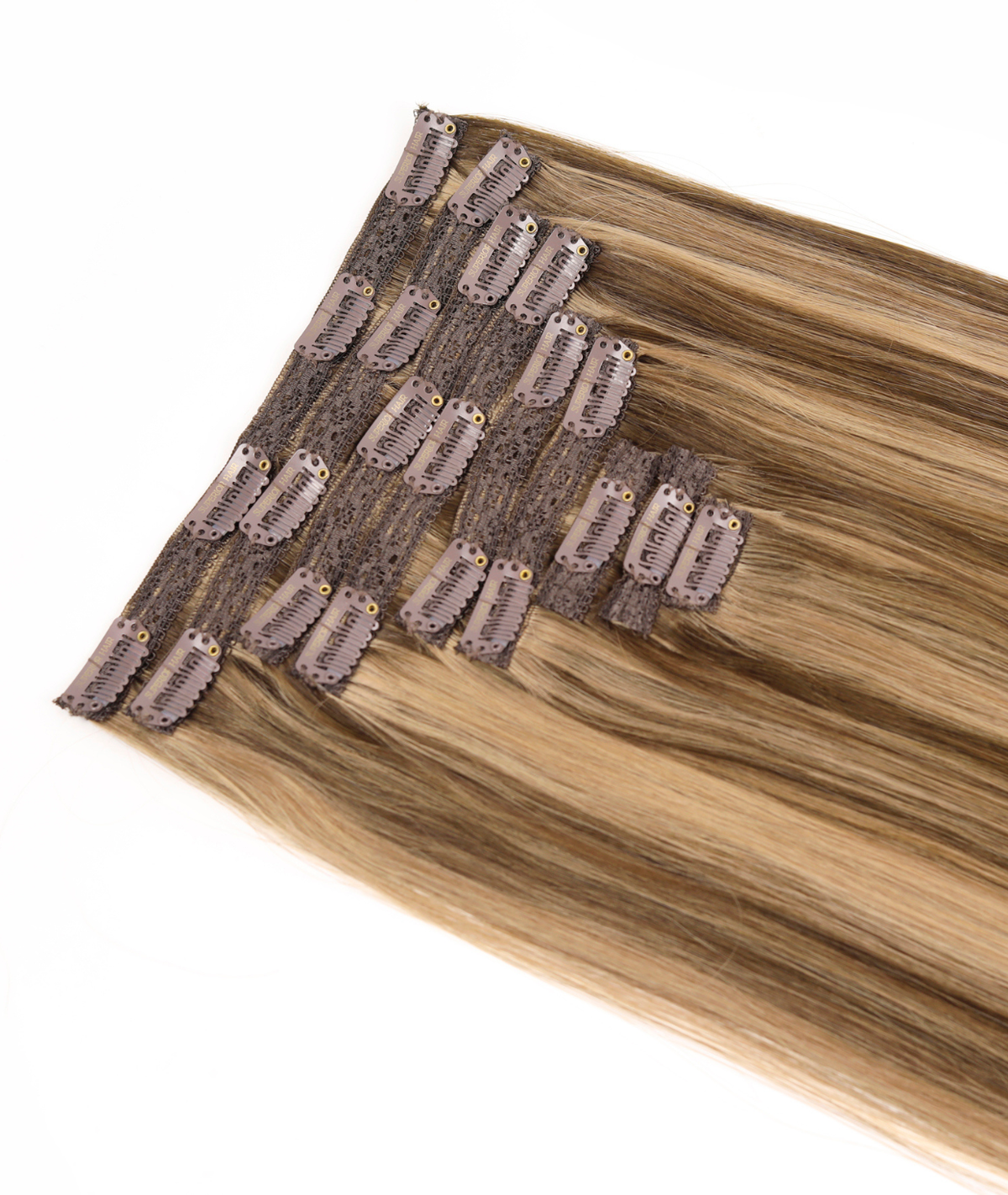 #Chestnut Brown Highlights Classic Clip In Hair Extensions 9pcs
