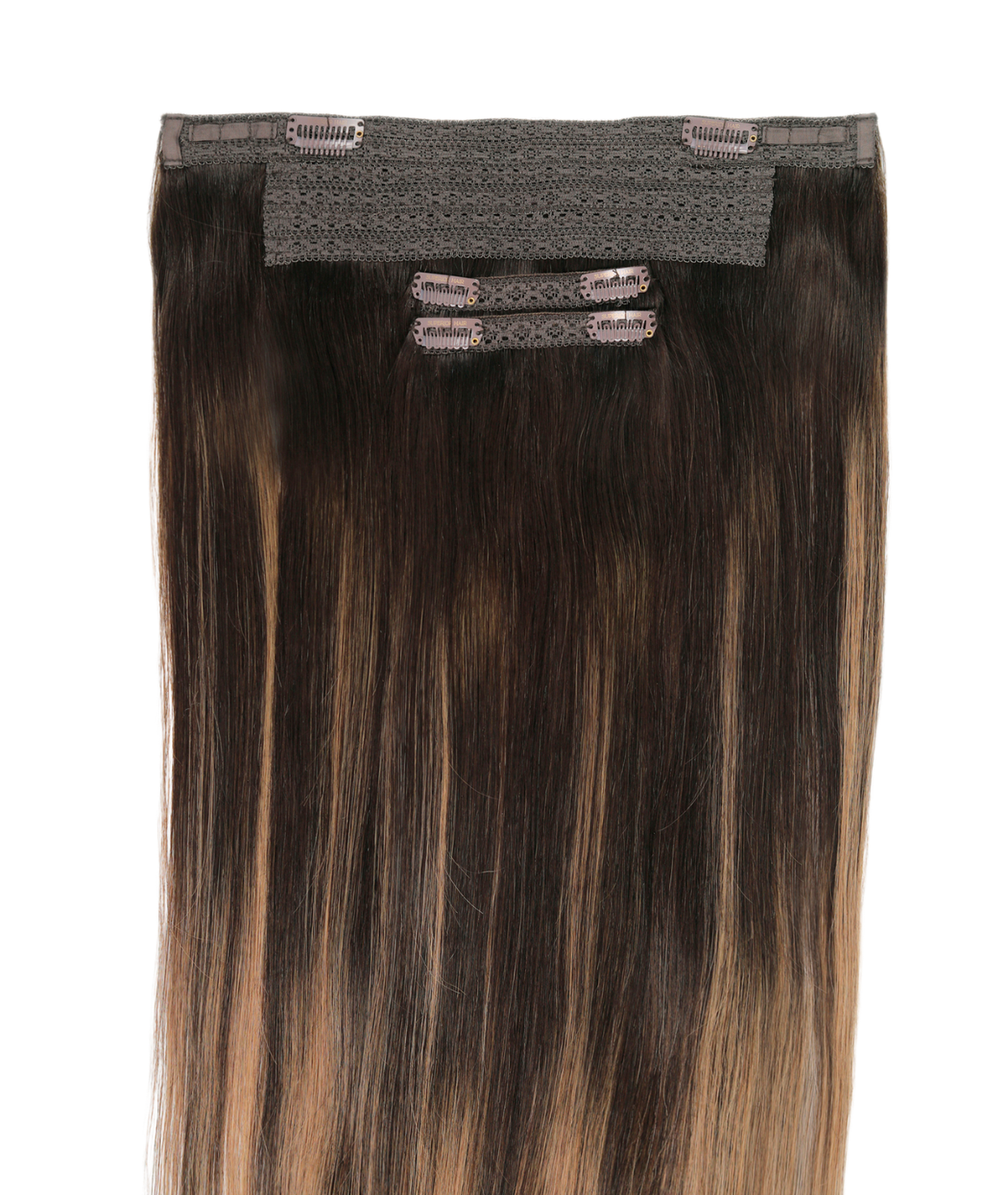 #Dark Ash Brown Balayage Classic Halo Hair Extensions