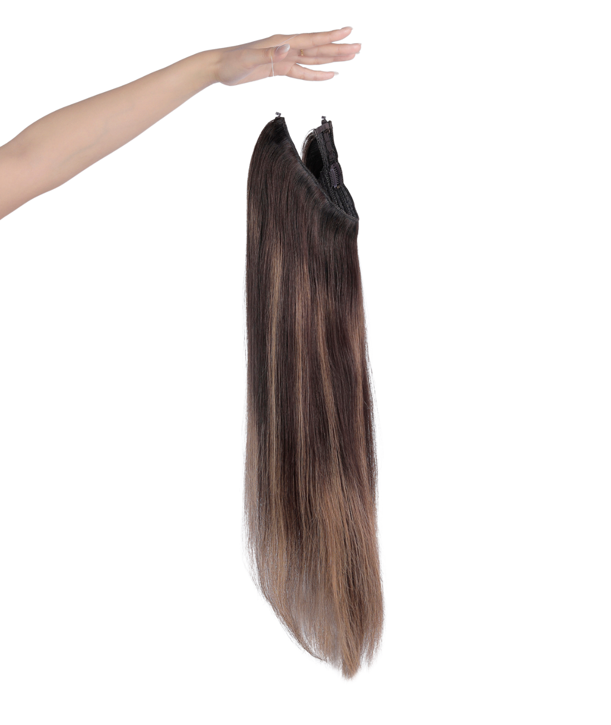 #Dark Ash Brown Balayage Classic Halo Hair Extensions
