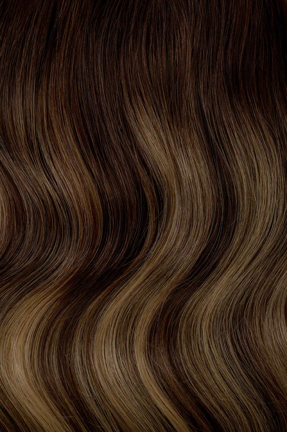 #Dark Ash Brown Balayage Genius Weft Extensions