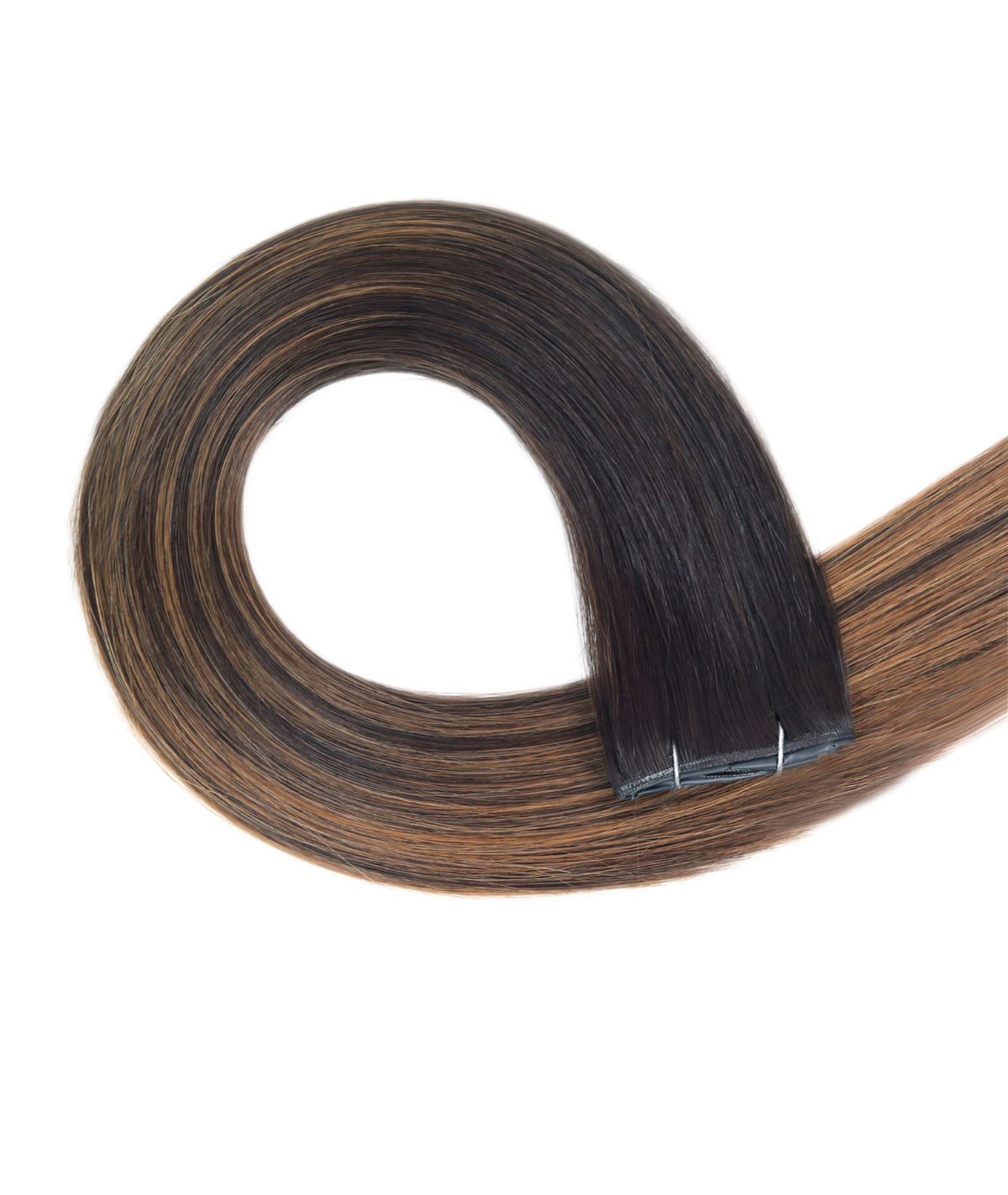 #Dark Brown Balayage Genius Butterfly Weft Hair Extensions