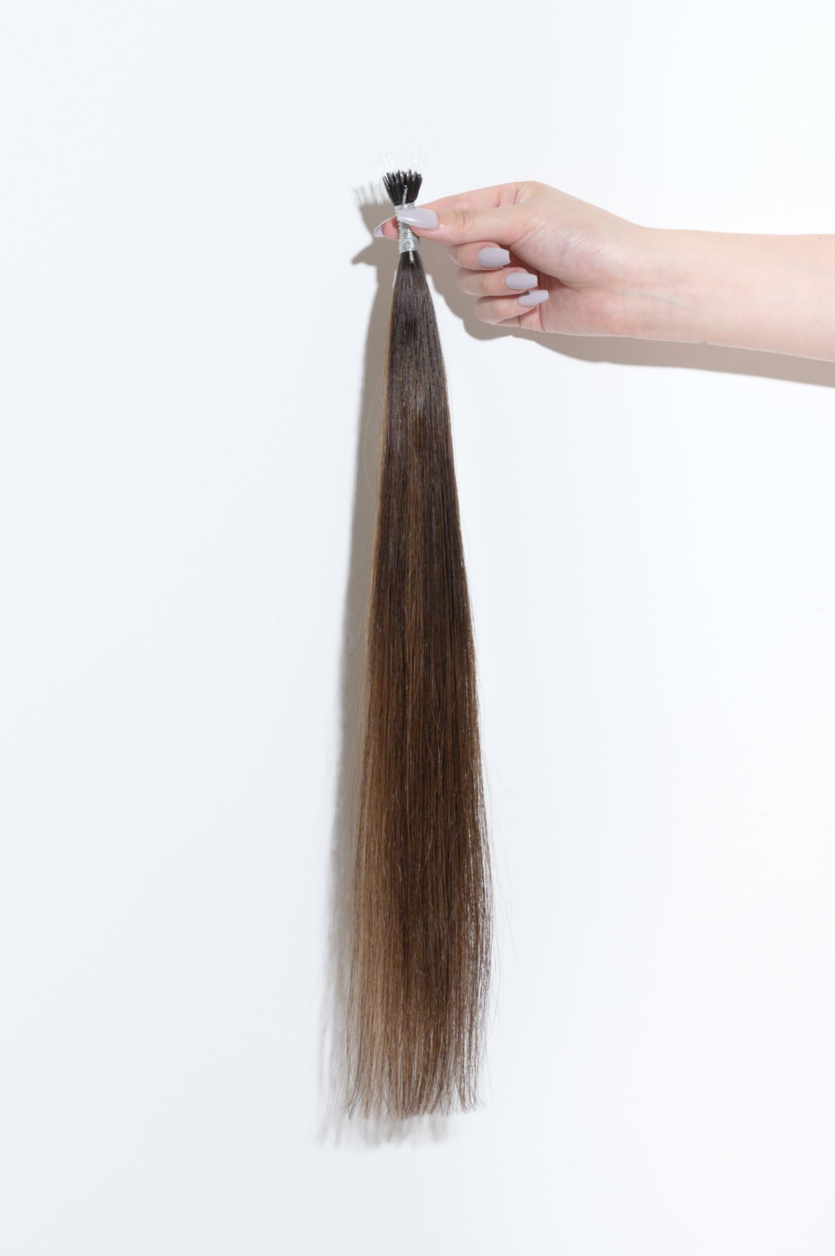#Dark Brown Balayage Nano Tip Hair Extensions