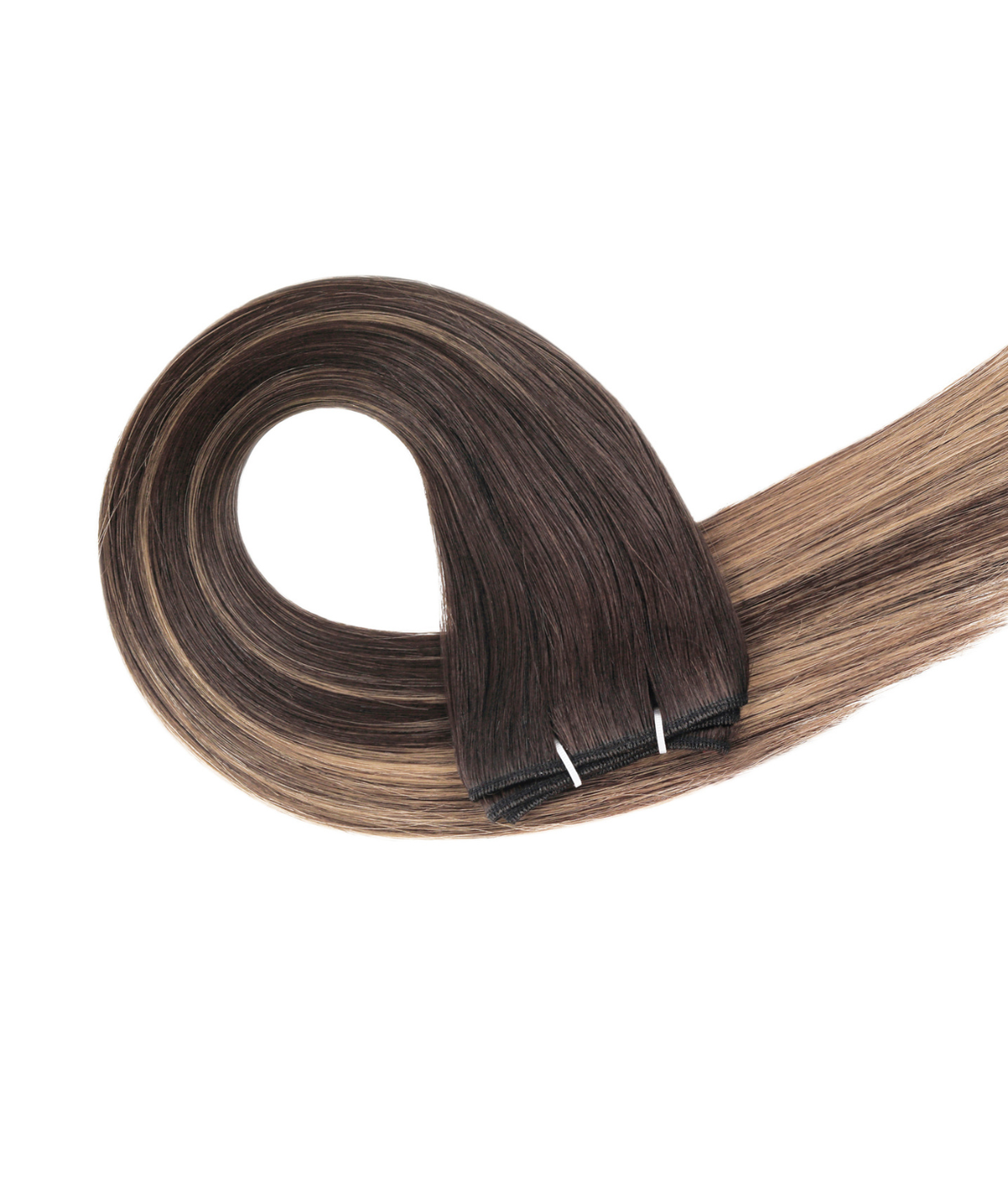 #Dark Ash Brown Balayage Traditional Weft Hair Extensions