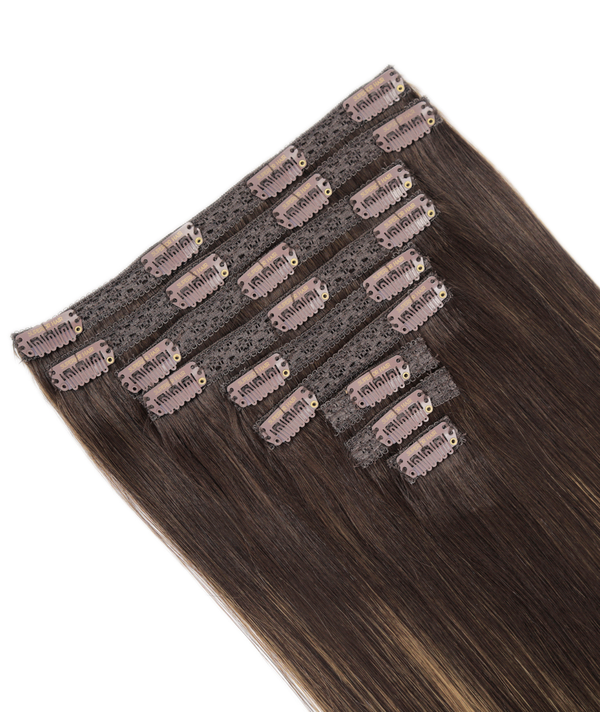 #Dark Brown Balayage Classic Clip In Hair Extensions 9pcs