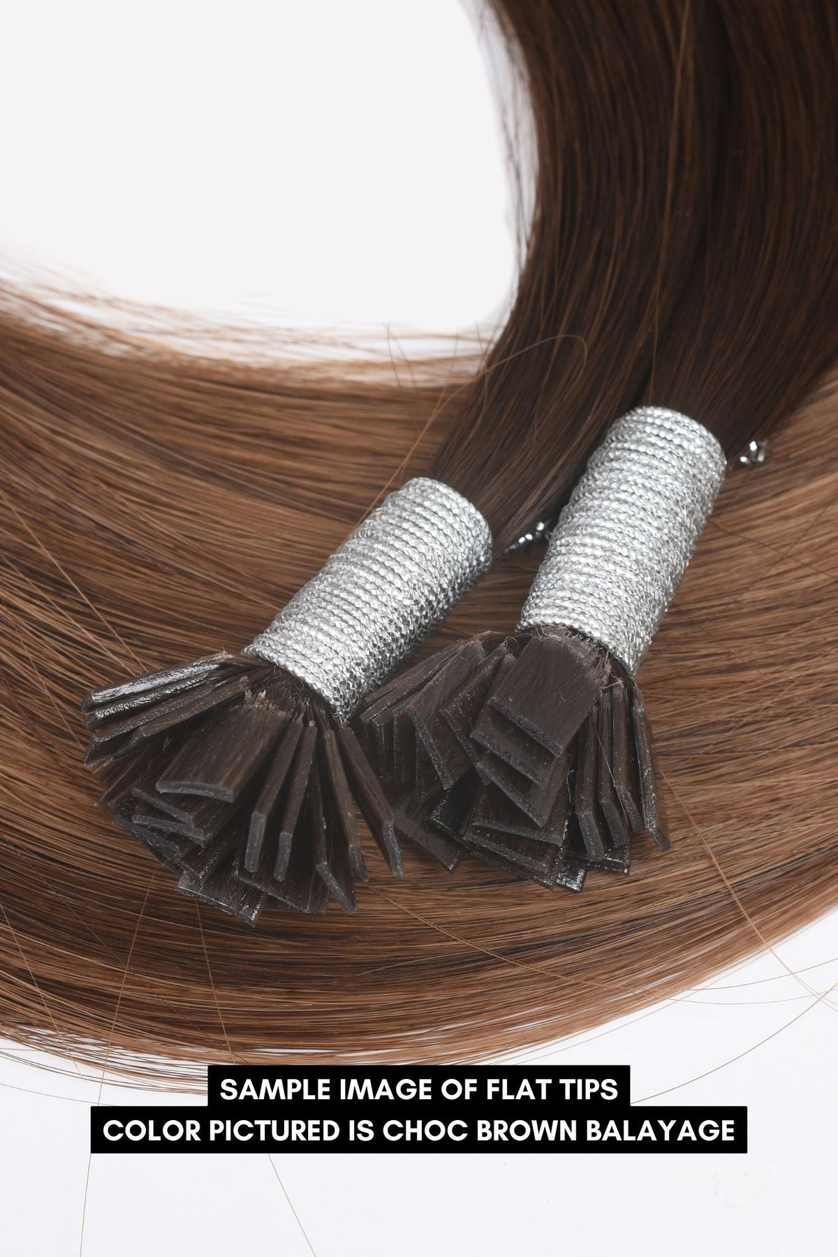 #8 Natural Light Brown Flat Tip Extensions