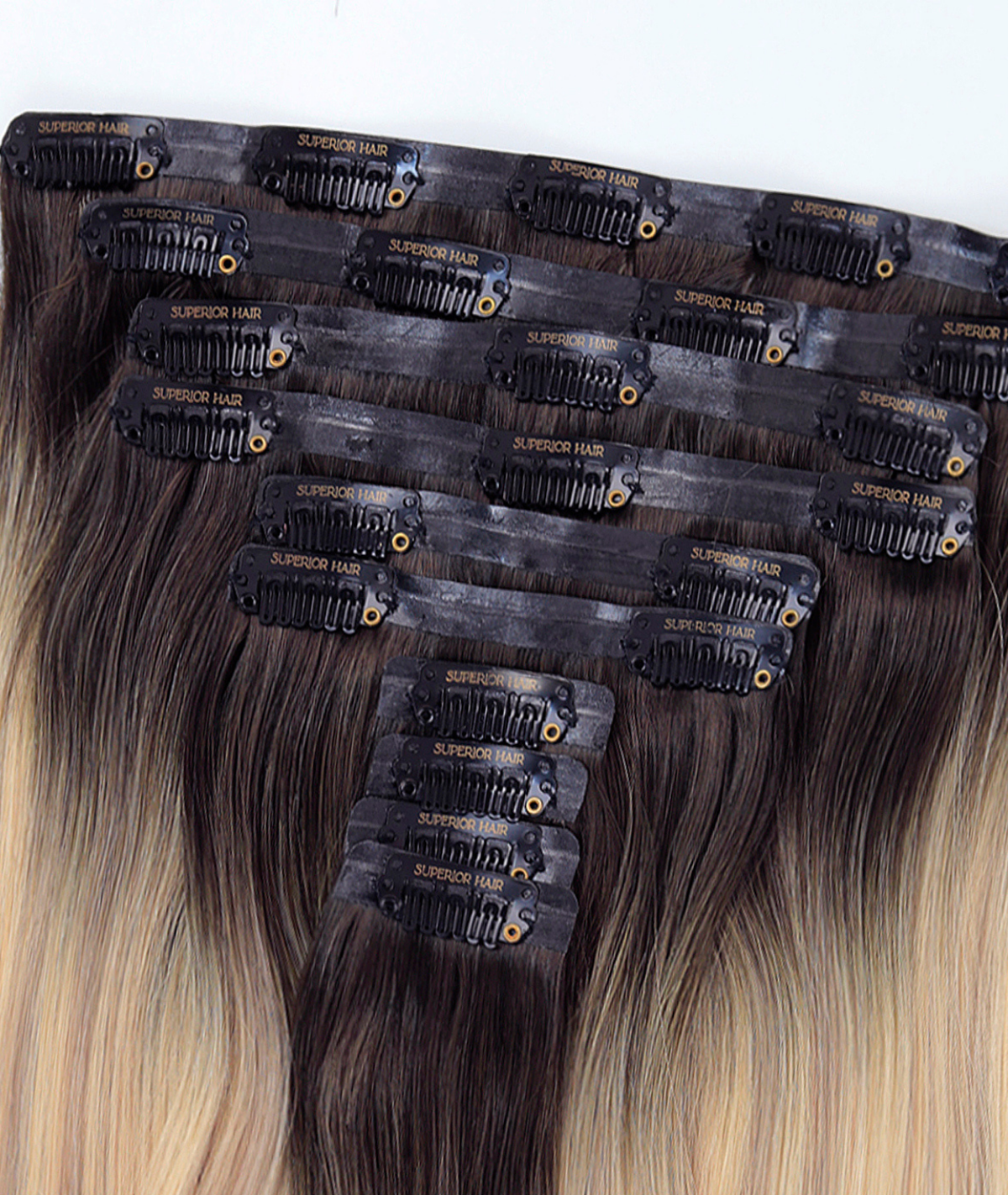 #Iced Coffee Balayage Seamless Clip In Hair Extensions