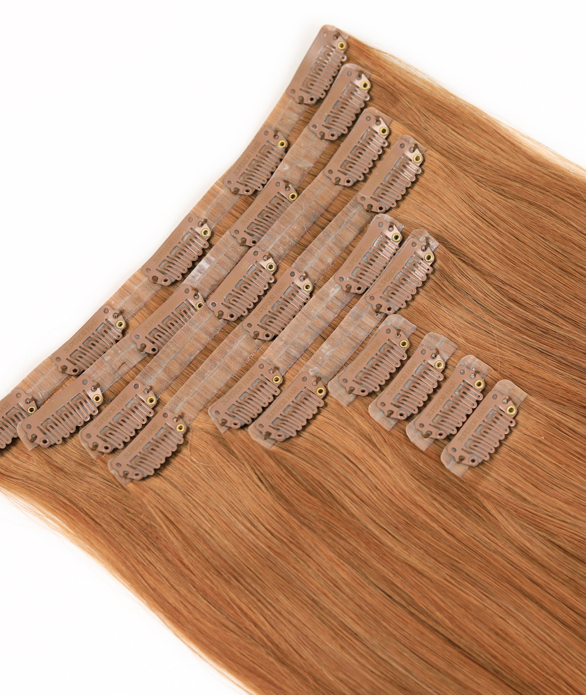 #Natural Red Seamless Clip In Hair Extensions