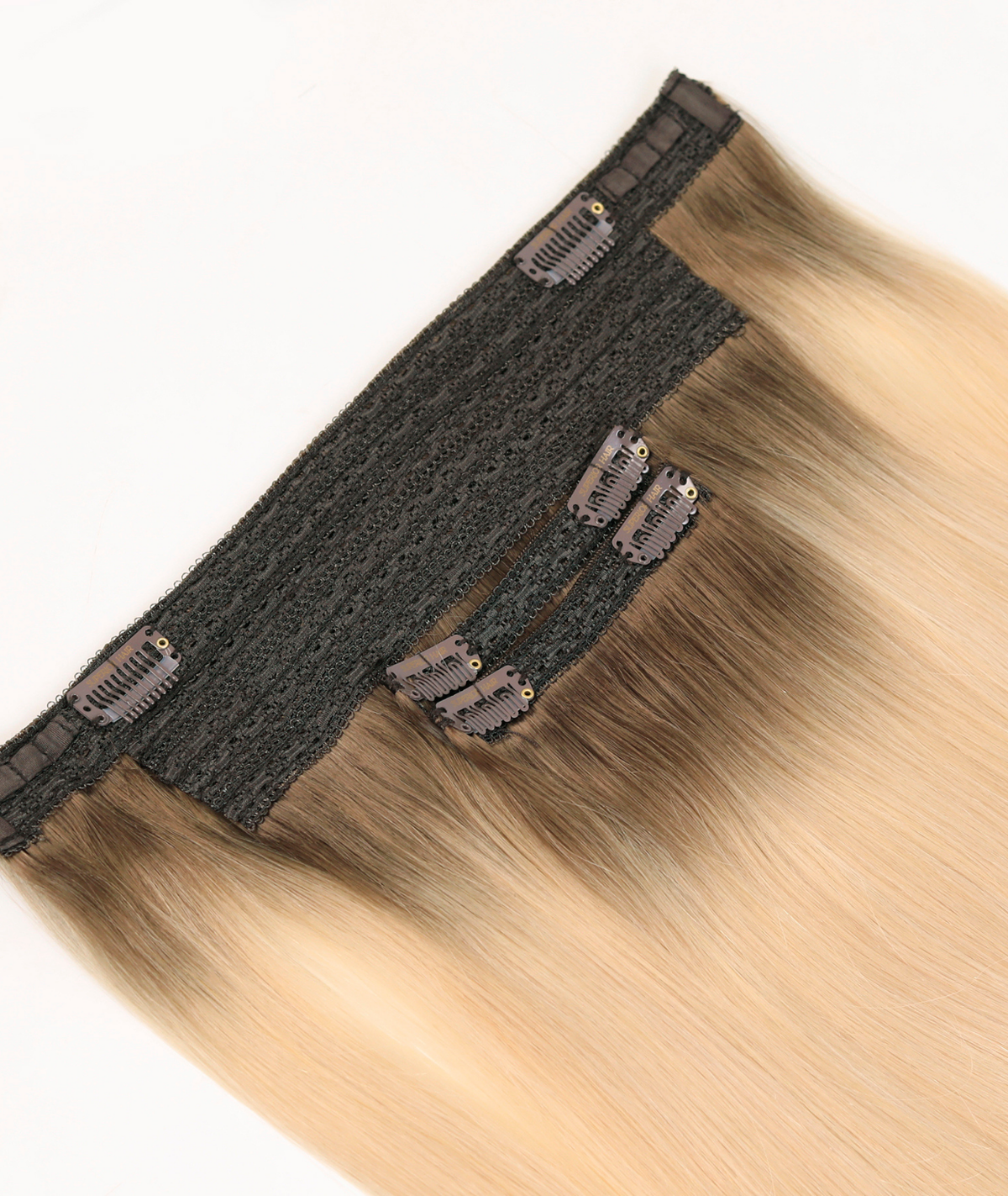 #Rooted Hollywood Blonde Halo Hair Extensions