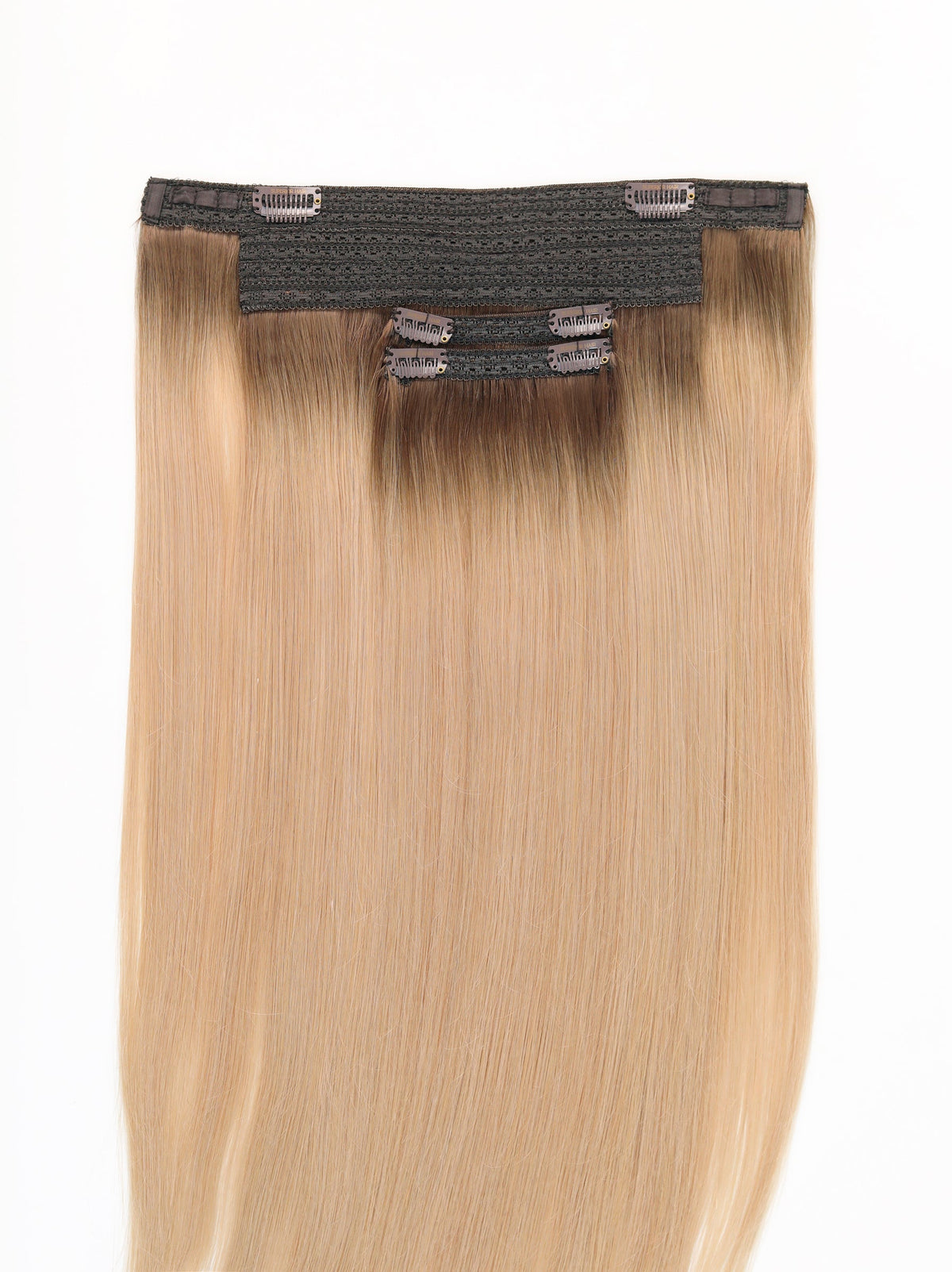 #Rooted Champagne Chestnut Halo Hair Extensions