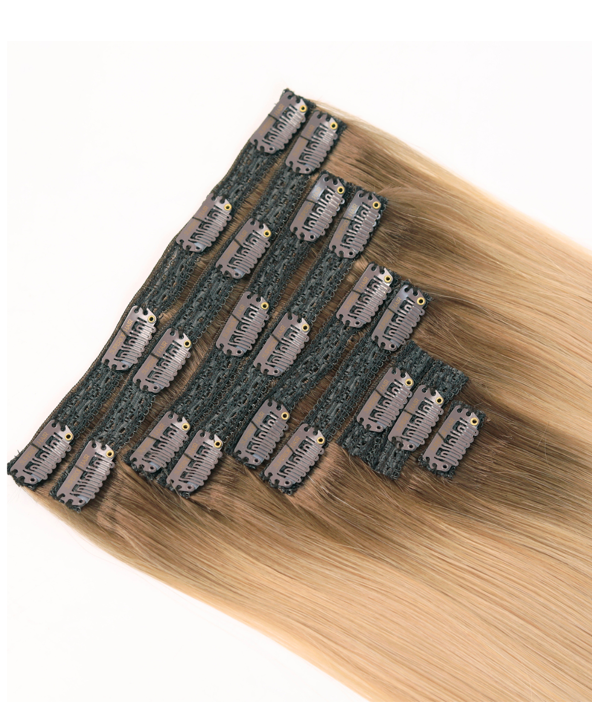 #Rooted Champagne Chestnut Classic Clip In Hair Extensions 9pcs