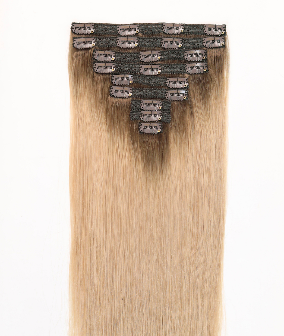 #Rooted Champagne Chestnut Classic Clip In Hair Extensions 9pcs