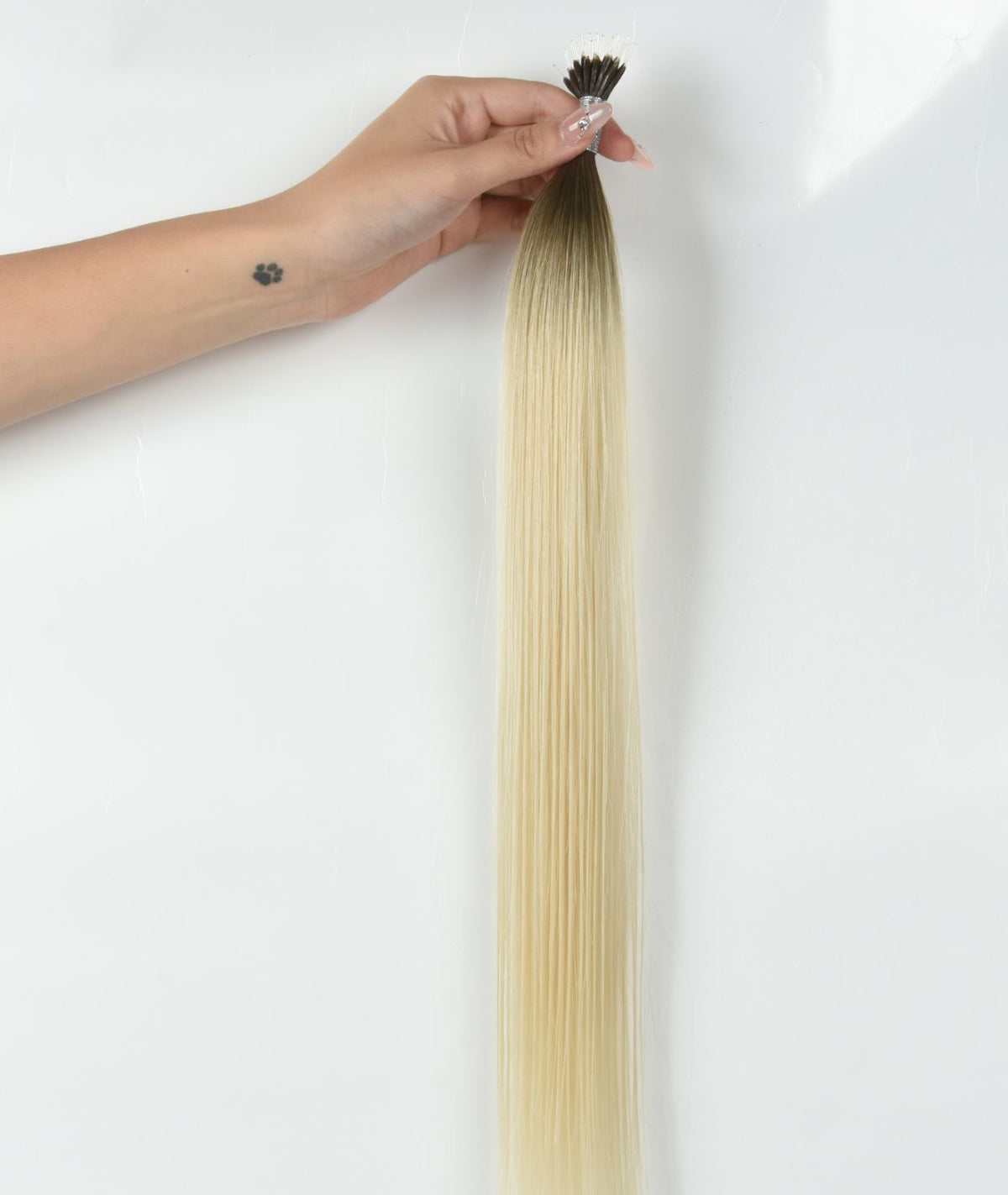 #Arctic Blonde Balayage Nano Tip Hair Extensions