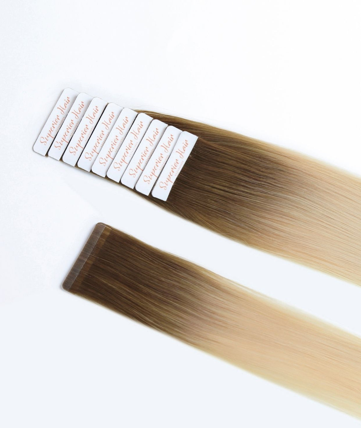 #Beach Blonde Ombre Ultra Seamless Tape In Hair Extensions